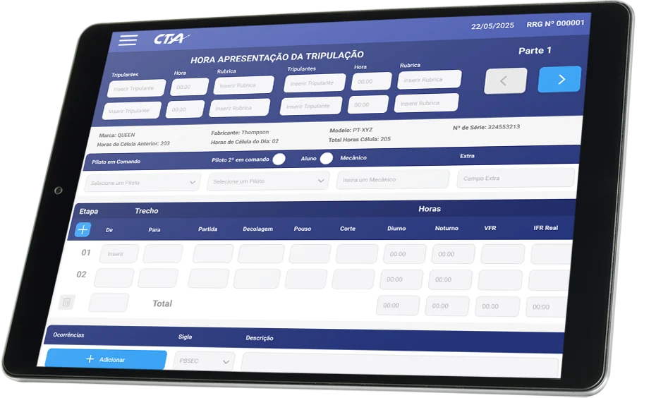 Interface do Hóruz eDB em tablet